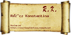 Rácz Konstantina névjegykártya